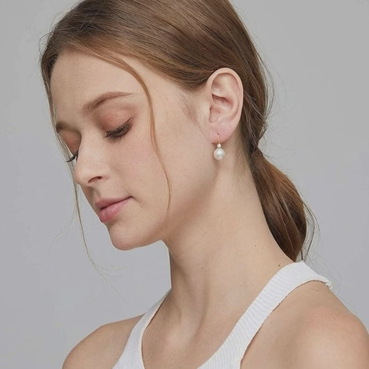 Pearl Diamond Earrings for Women Dangle Drop Earrings 925 Sterling Silver